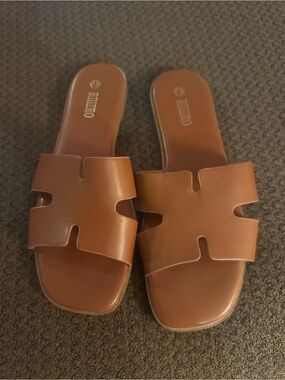 Brown Slide Sandals - Women
